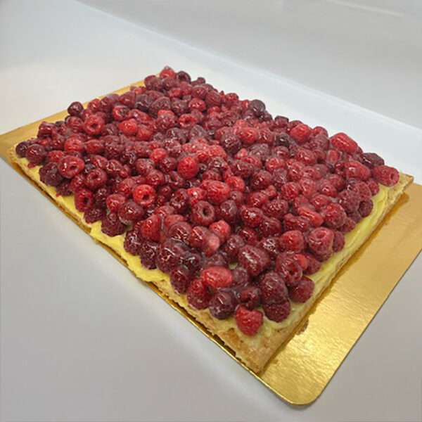 Plaque de tarte aux framboises - 12 ou 24 parts